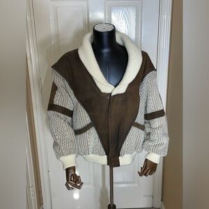 Vintage Red Sky Brown Leather Jacket Aviator/Bomber LTD Edition Sz Medium‌‌‌